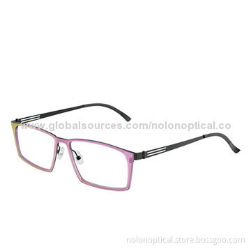 Purple Nylon Optical Frame, Combined with Metal Temple